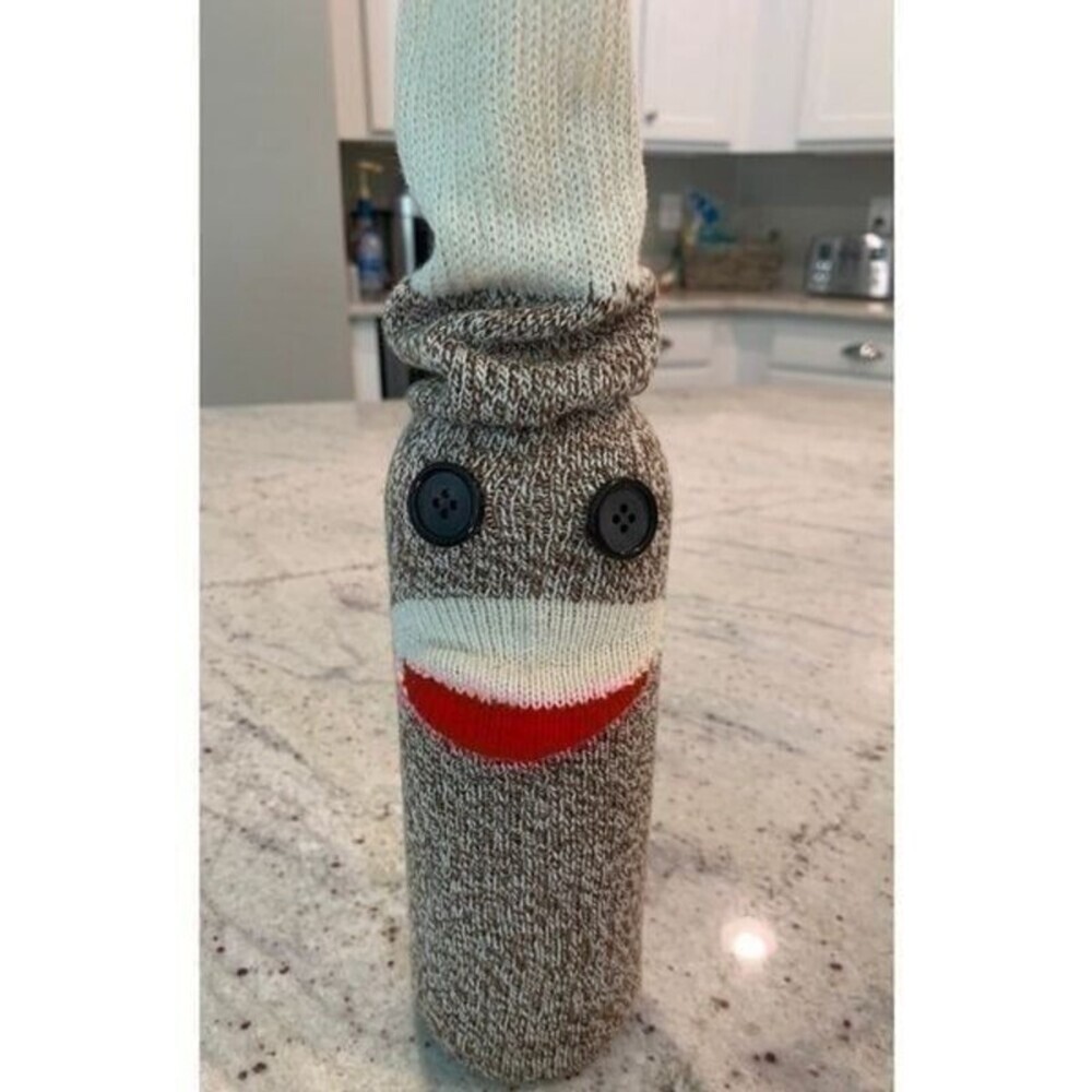Sock Monkey Wine Bag